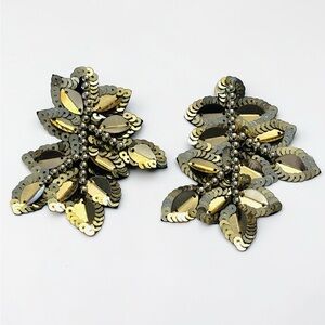Sassy Jones Gold-tone Sequin Leaf Earrings